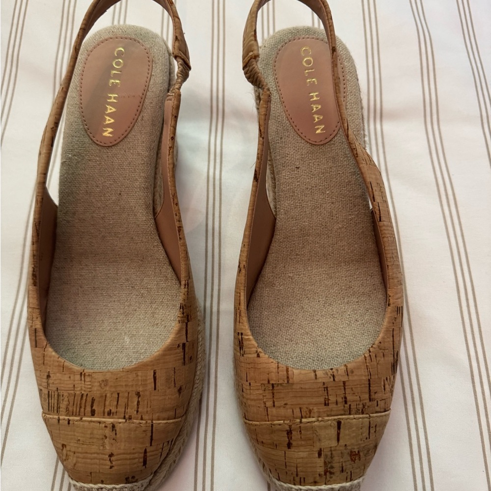 Cole Haan Women's Cork Wedge Slingbacks